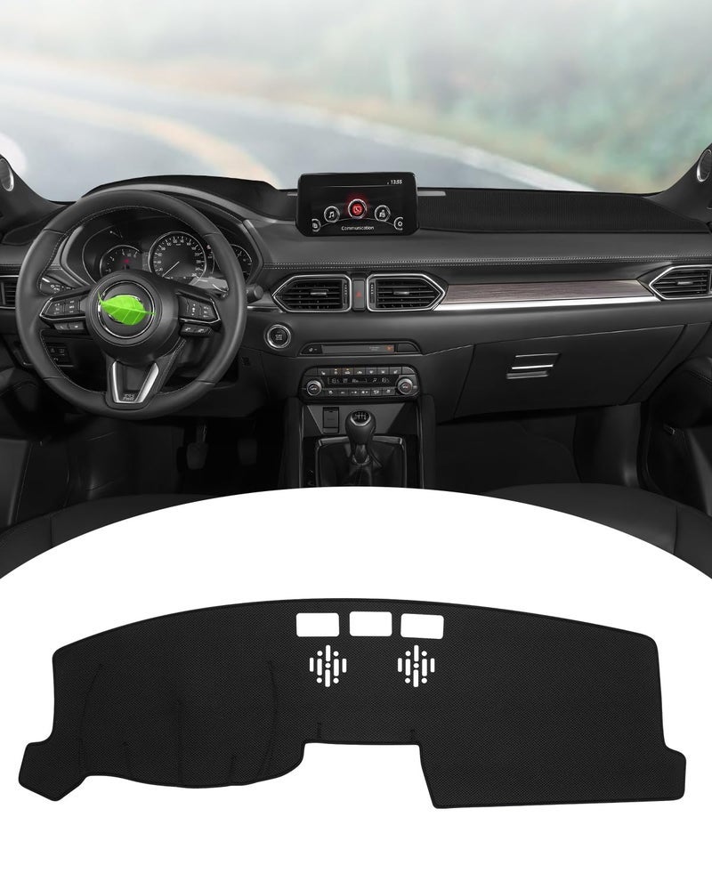 FIILINES Dash Cover for Mazda CX-5 CX5 2017-2025 (Without HUD), Dashboard Mat Cover Sunshade Nonslip Mesh Protector No Glare Accessories Dash Mat Black - Image 1